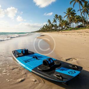 Ocean blue inflatable paddleboard